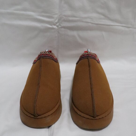 Womens Tan Sz 40 Slip On Suede Ankle Platform Comfy Indoor Short Slippers - Picture 2 of 8